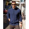 imageCOOFANDY Mens Full Zip Cardigan Sweater Slim Fit Cable Knitted Zip Up Sweater with PocketsBlue