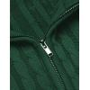 imageCOOFANDY Mens Full Zip Cardigan Sweater Slim Fit Cable Knitted Zip Up Sweater with PocketsGreen