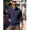 imageCOOFANDY Mens Full Zip Cardigan Sweater Slim Fit Cable Knitted Zip Up Sweater with PocketsNavy Blue