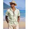 imageCOOFANDY Mens Hawaiian Shirts Short Sleeve Tropical Button Down Shirt Floral Shirt Summer Beach ShirtApalm Leaf Green