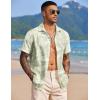 imageCOOFANDY Mens Hawaiian Shirts Short Sleeve Tropical Button Down Shirt Floral Shirt Summer Beach ShirtApalm Leaf Green
