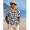 imageCOOFANDY Mens Hawaiian Shirts Short Sleeve Tropical Button Down Shirt Floral Shirt Summer Beach ShirtBlack Flowerwhite