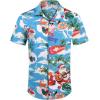 imageCOOFANDY Mens Hawaiian Shirts Short Sleeve Tropical Button Down Shirt Floral Shirt Summer Beach ShirtBlue Santa