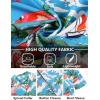 imageCOOFANDY Mens Hawaiian Shirts Short Sleeve Tropical Button Down Shirt Floral Shirt Summer Beach ShirtBlue Santa