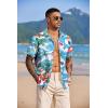 imageCOOFANDY Mens Hawaiian Shirts Short Sleeve Tropical Button Down Shirt Floral Shirt Summer Beach ShirtBlue Santa