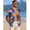 imageCOOFANDY Mens Hawaiian Shirts Short Sleeve Tropical Button Down Shirt Floral Shirt Summer Beach ShirtFlowers Blue Hibiscus