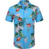 imageCOOFANDY Mens Hawaiian Shirts Short Sleeve Tropical Button Down Shirt Floral Shirt Summer Beach ShirtMulti Flowers Blue
