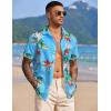 imageCOOFANDY Mens Hawaiian Shirts Short Sleeve Tropical Button Down Shirt Floral Shirt Summer Beach ShirtMulti Flowers Blue
