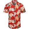 imageCOOFANDY Mens Hawaiian Shirts Short Sleeve Tropical Button Down Shirt Floral Shirt Summer Beach ShirtMulti Flowers Red