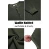 imageCOOFANDY Mens Henley Knit Sweater Long Sleeve Button Pullover Sweater Casual Waffle Texture Fashion Henley SweaterArmy Green