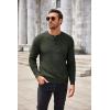 imageCOOFANDY Mens Henley Knit Sweater Long Sleeve Button Pullover Sweater Casual Waffle Texture Fashion Henley SweaterArmy Green