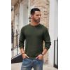 imageCOOFANDY Mens Henley Knit Sweater Long Sleeve Button Pullover Sweater Casual Waffle Texture Fashion Henley SweaterArmy Green