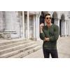 imageCOOFANDY Mens Henley Knit Sweater Long Sleeve Button Pullover Sweater Casual Waffle Texture Fashion Henley SweaterArmy Green