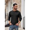 imageCOOFANDY Mens Henley Knit Sweater Long Sleeve Button Pullover Sweater Casual Waffle Texture Fashion Henley SweaterBlack