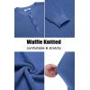 imageCOOFANDY Mens Henley Knit Sweater Long Sleeve Button Pullover Sweater Casual Waffle Texture Fashion Henley SweaterBlue