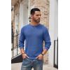 imageCOOFANDY Mens Henley Knit Sweater Long Sleeve Button Pullover Sweater Casual Waffle Texture Fashion Henley SweaterBlue