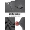 imageCOOFANDY Mens Henley Knit Sweater Long Sleeve Button Pullover Sweater Casual Waffle Texture Fashion Henley SweaterDark Grey
