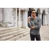 imageCOOFANDY Mens Henley Knit Sweater Long Sleeve Button Pullover Sweater Casual Waffle Texture Fashion Henley SweaterDark Grey