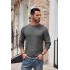 imageCOOFANDY Mens Henley Knit Sweater Long Sleeve Button Pullover Sweater Casual Waffle Texture Fashion Henley SweaterDark Grey