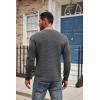 imageCOOFANDY Mens Henley Knit Sweater Long Sleeve Button Pullover Sweater Casual Waffle Texture Fashion Henley SweaterDark Grey