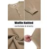 imageCOOFANDY Mens Henley Knit Sweater Long Sleeve Button Pullover Sweater Casual Waffle Texture Fashion Henley SweaterKhaki