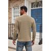imageCOOFANDY Mens Henley Knit Sweater Long Sleeve Button Pullover Sweater Casual Waffle Texture Fashion Henley SweaterKhaki
