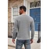 imageCOOFANDY Mens Henley Knit Sweater Long Sleeve Button Pullover Sweater Casual Waffle Texture Fashion Henley SweaterLight Grey