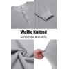 imageCOOFANDY Mens Henley Knit Sweater Long Sleeve Button Pullover Sweater Casual Waffle Texture Fashion Henley SweaterLight Grey