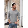 imageCOOFANDY Mens Henley Knit Sweater Long Sleeve Button Pullover Sweater Casual Waffle Texture Fashion Henley SweaterLight Grey