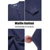 imageCOOFANDY Mens Henley Knit Sweater Long Sleeve Button Pullover Sweater Casual Waffle Texture Fashion Henley SweaterNavy Blue