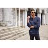 imageCOOFANDY Mens Henley Knit Sweater Long Sleeve Button Pullover Sweater Casual Waffle Texture Fashion Henley SweaterNavy Blue