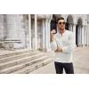 imageCOOFANDY Mens Henley Knit Sweater Long Sleeve Button Pullover Sweater Casual Waffle Texture Fashion Henley SweaterWhite