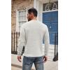 imageCOOFANDY Mens Henley Knit Sweater Long Sleeve Button Pullover Sweater Casual Waffle Texture Fashion Henley SweaterWhite