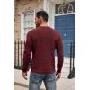 imageCOOFANDY Mens Henley Knit Sweater Long Sleeve Button Pullover Sweater Casual Waffle Texture Fashion Henley SweaterWine Red