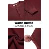 imageCOOFANDY Mens Henley Knit Sweater Long Sleeve Button Pullover Sweater Casual Waffle Texture Fashion Henley SweaterWine Red