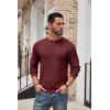 imageCOOFANDY Mens Henley Knit Sweater Long Sleeve Button Pullover Sweater Casual Waffle Texture Fashion Henley SweaterWine Red