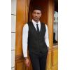 imageCOOFANDY Mens Herringbone Tweed Suit Vests Slim Fit Waistcoat Casual Business Dress VestBlack