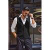 imageCOOFANDY Mens Herringbone Tweed Suit Vests Slim Fit Waistcoat Casual Business Dress VestBlack
