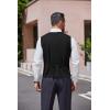 imageCOOFANDY Mens Herringbone Tweed Suit Vests Slim Fit Waistcoat Casual Business Dress VestBlack