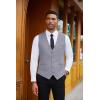 imageCOOFANDY Mens Herringbone Tweed Suit Vests Slim Fit Waistcoat Casual Business Dress VestBlue