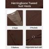 imageCOOFANDY Mens Herringbone Tweed Suit Vests Slim Fit Waistcoat Casual Business Dress VestBrown