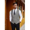 imageCOOFANDY Mens Herringbone Tweed Suit Vests Slim Fit Waistcoat Casual Business Dress VestDark Grey