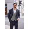imageCOOFANDY Mens Herringbone Tweed Suit Vests Slim Fit Waistcoat Casual Business Dress VestDark Grey