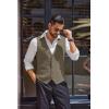 imageCOOFANDY Mens Herringbone Tweed Suit Vests Slim Fit Waistcoat Casual Business Dress VestGreen