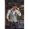 imageCOOFANDY Mens Herringbone Tweed Suit Vests Slim Fit Waistcoat Casual Business Dress VestGrey