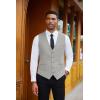 imageCOOFANDY Mens Herringbone Tweed Suit Vests Slim Fit Waistcoat Casual Business Dress VestGrey