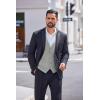 imageCOOFANDY Mens Herringbone Tweed Suit Vests Slim Fit Waistcoat Casual Business Dress VestGrey