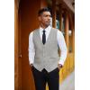 imageCOOFANDY Mens Herringbone Tweed Suit Vests Slim Fit Waistcoat Casual Business Dress VestGrey