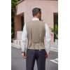 imageCOOFANDY Mens Herringbone Tweed Suit Vests Slim Fit Waistcoat Casual Business Dress VestKhaki