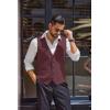 imageCOOFANDY Mens Herringbone Tweed Suit Vests Slim Fit Waistcoat Casual Business Dress VestRed